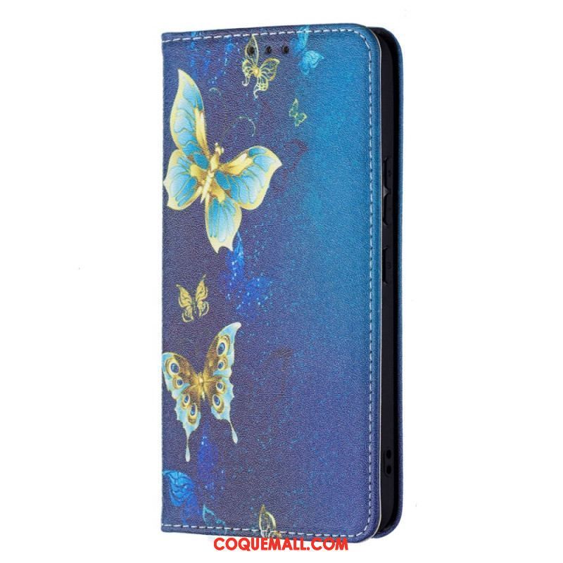 Flip Cover Samsung Galaxy S22 5G Papillons Colorés