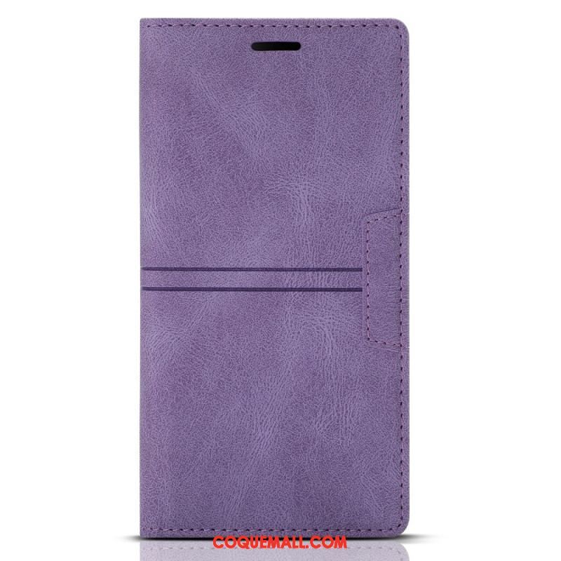 Flip Cover Samsung Galaxy S22 5G Style Cuir Couture Fermoir Magnétique