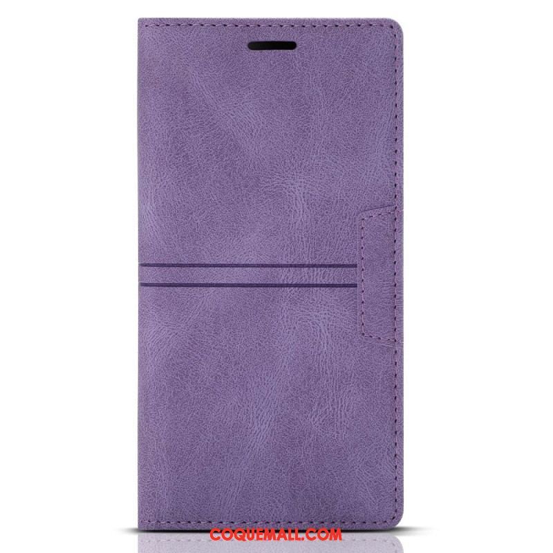 Flip Cover Samsung Galaxy S23 Ultra 5G Style Cuir Couture Fermoir Magnétique