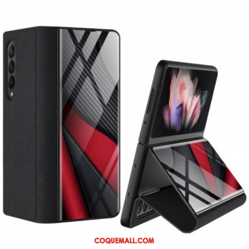 Flip Cover Samsung Galaxy Z Fold 3 5G Verre Trempé Carbone GKK