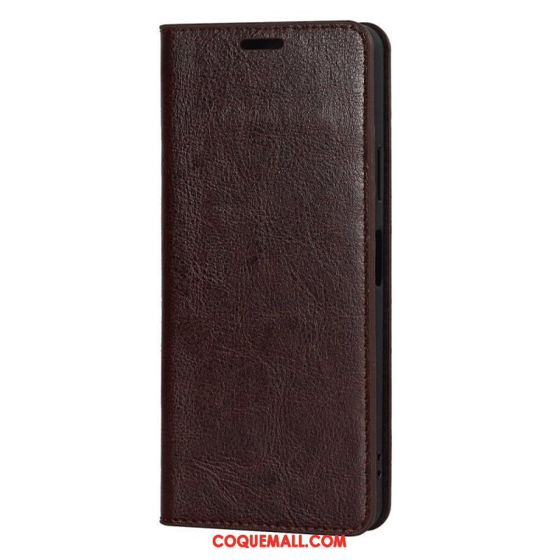 Flip Cover Sony Xperia 10 IV Cuir Véritable