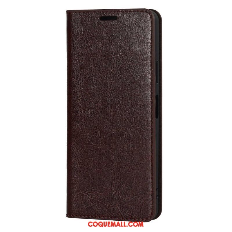 Flip Cover Sony Xperia 10 IV Cuir Véritable