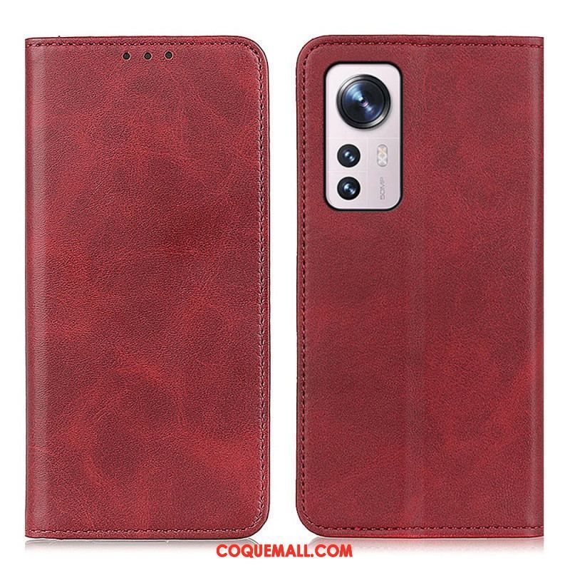 Flip Cover  Xiaomi 12 / 12X Cuir Fendu Élégance