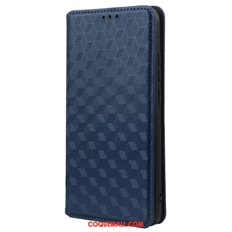 Flip Cover Xiaomi Redmi A1 Effet Cuir Cubes 3D