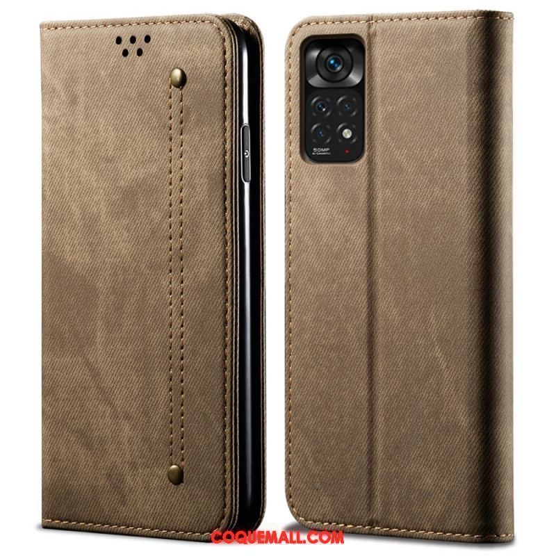 Flip Cover Xiaomi Redmi Note 11 Pro / Note 11 Pro 5G Tissu Jeans