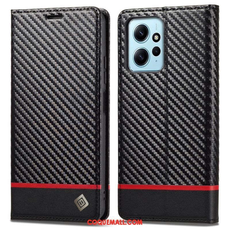 Flip Cover Xiaomi Redmi Note 12 4G Fibre Carbone LC.IMEEKE