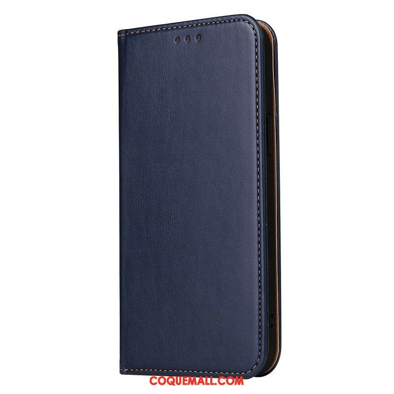 Flip Cover iPhone 13 Pro Simili Cuir Sobriété