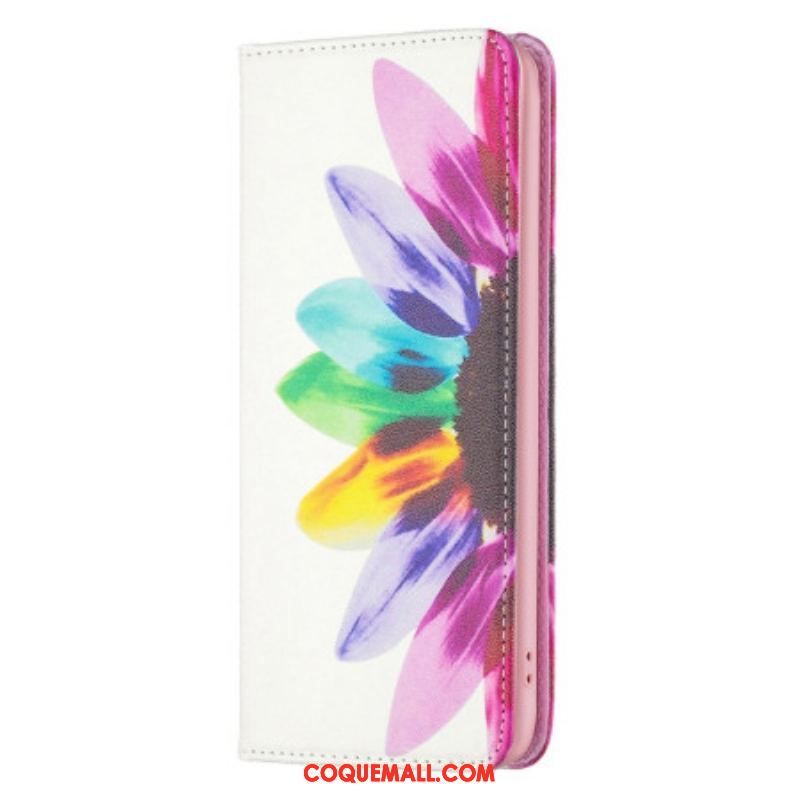 Flip Cover iPhone 14 Pro Fleur Aquarelle