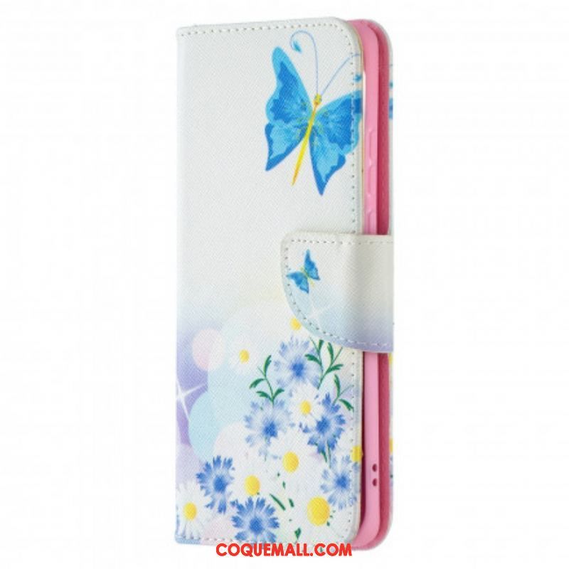 Housse Huawei P50 Pro Papillons et Fleurs Peints