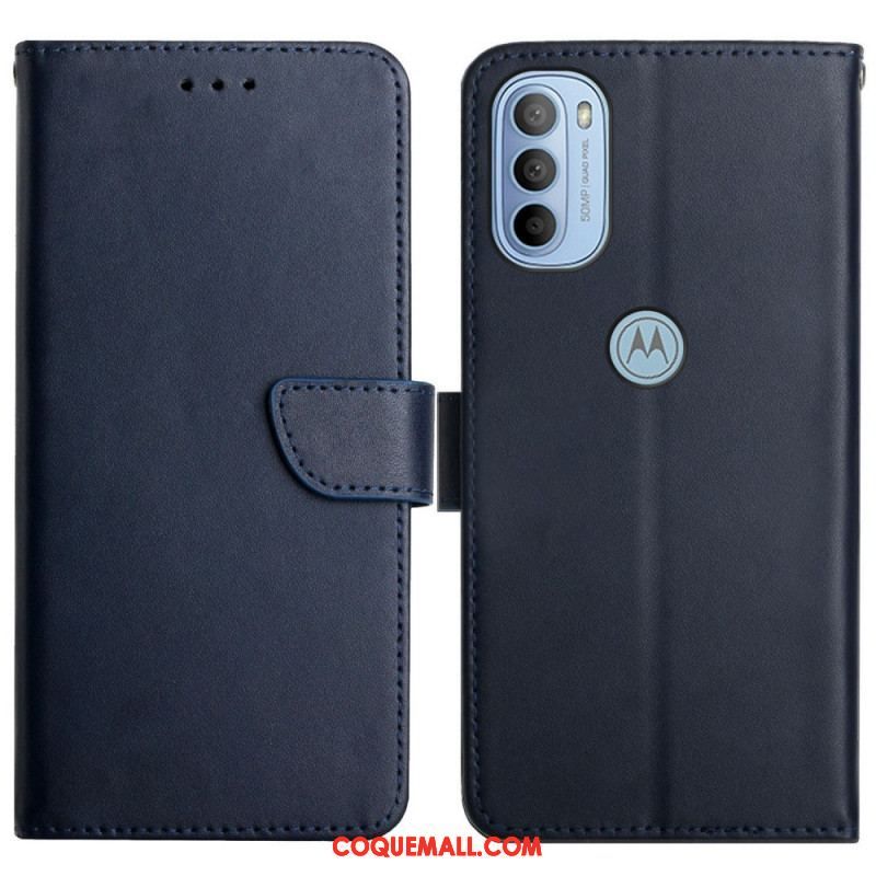 Housse Moto G41 / G31 Cuir Nappa Véritable