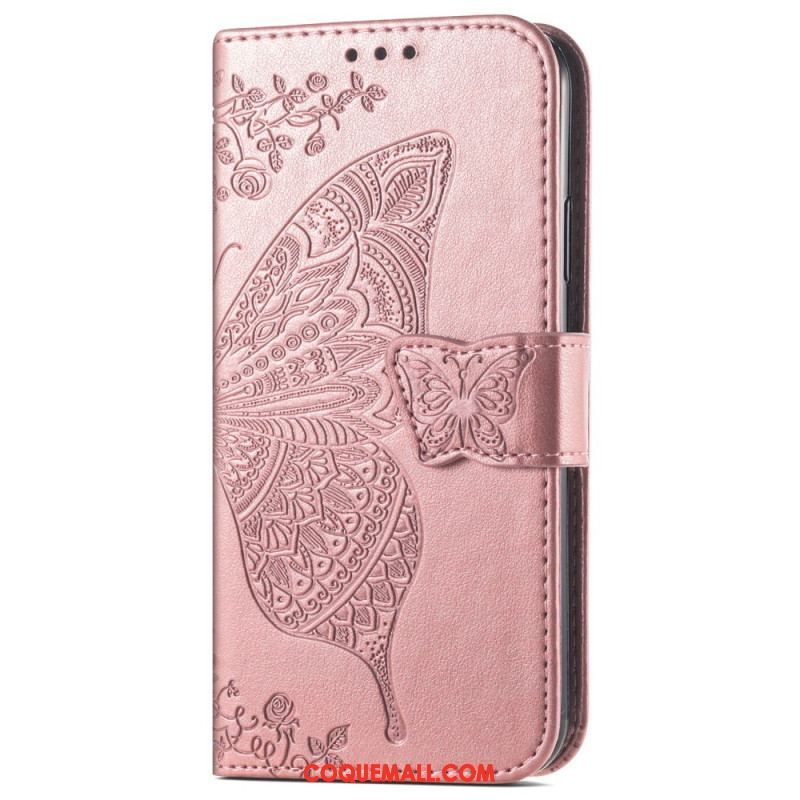 Housse Moto G73 5G Papillon Baroque