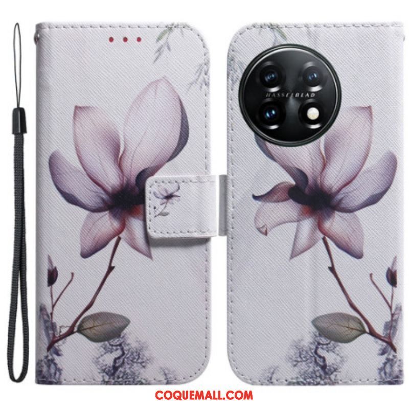 Housse OnePlus 11 5G Fleur Vieux Rose