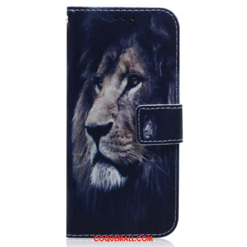 Housse OnePlus Nord 2T 5G Lion de Nuit à Lanière