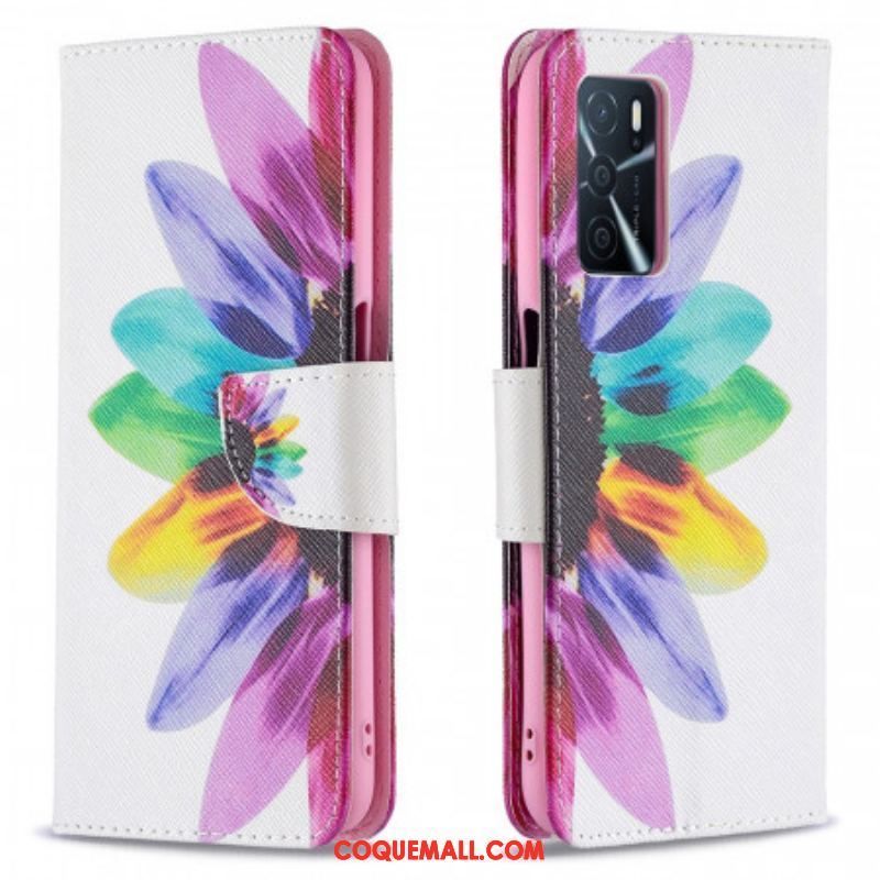 Housse Oppo A16 / A16s Fleur Aquarelle