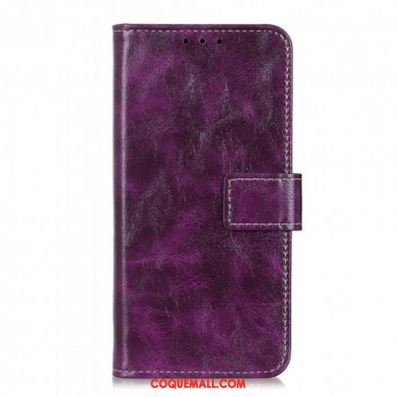 Housse Oppo Find X3 Neo Effet Cuir Coutures Apparentes