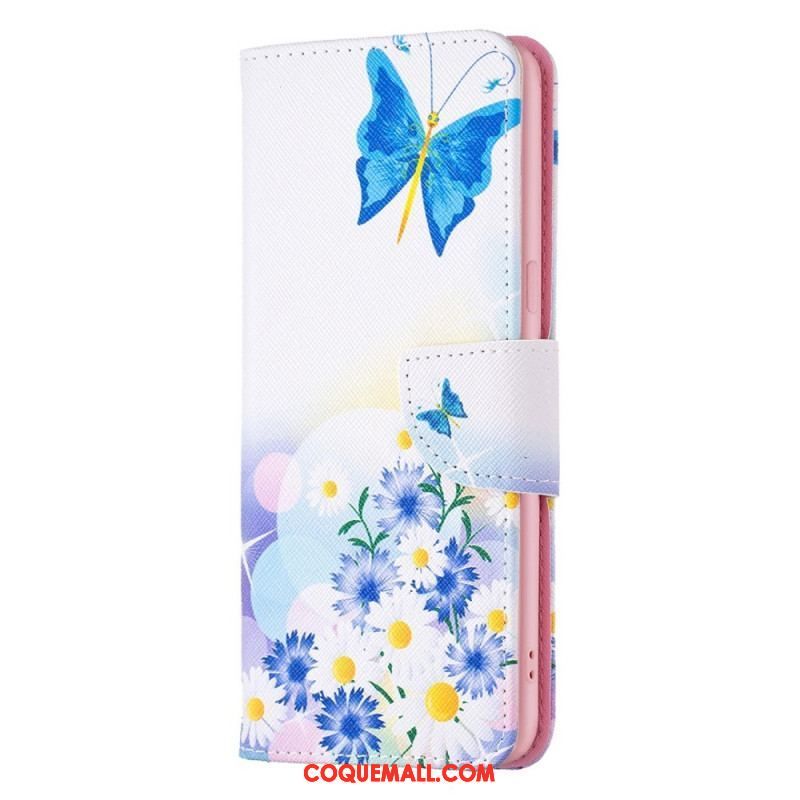 Housse Oppo Find X5 Papillons Aquarelle