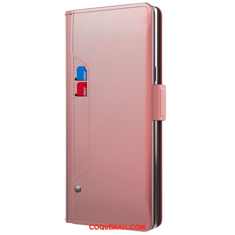 Housse Poco X5 5G/Poco X5 5G Miroir et Porte-Cartes Amovible