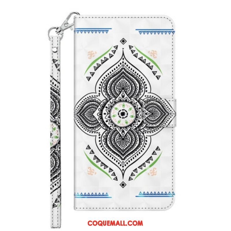 Housse Samsung Galaxy A12 / M12 Light Spots Mandala avec Lanière