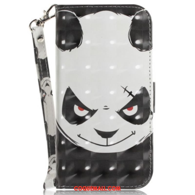 Housse Samsung Galaxy A14 5G / A14 Angry Panda à Lanière
