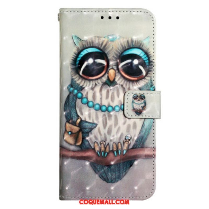 Housse Samsung Galaxy A14 5G / A14 Miss Hibou à Lanière