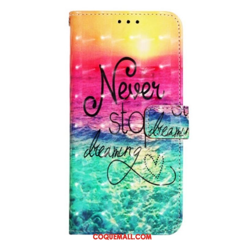 Housse Samsung Galaxy A14 5G / A14 Never stop Dreaming à Lanière