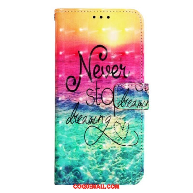 Housse Samsung Galaxy A14 5G / A14 Never stop Dreaming à Lanière