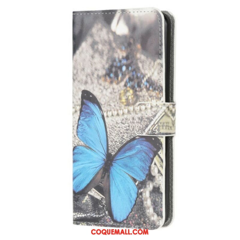 Housse Samsung Galaxy A42 5G Papillon Prestige Bleu