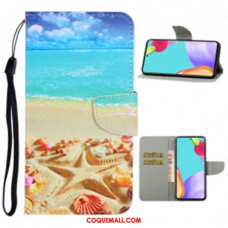 Housse Samsung Galaxy A52 4G / A52 5G / A52s 5G Plage à Lanière