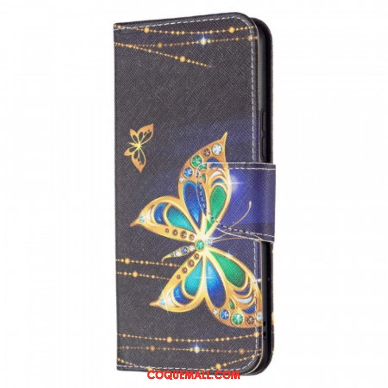 Housse Samsung Galaxy A53 5G Papillons Dorés