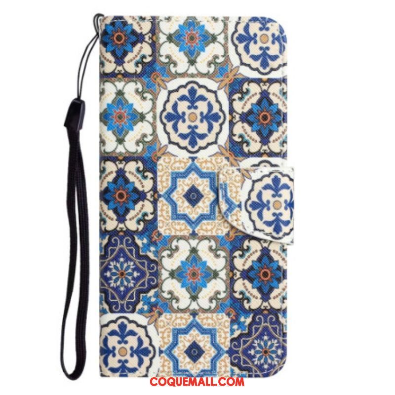 Housse Samsung Galaxy A53 5G Patchwork à Lanière