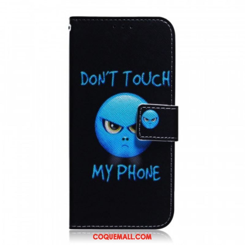 Housse Samsung Galaxy M52 5G Don't Touch my Phone Bleu