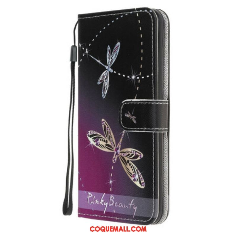 Housse Samsung Galaxy Note 20 Libellules à Lanière