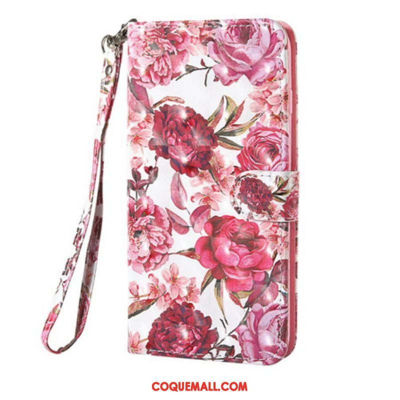 Housse Samsung Galaxy S20 FE Light Spot Roses avec Lanière