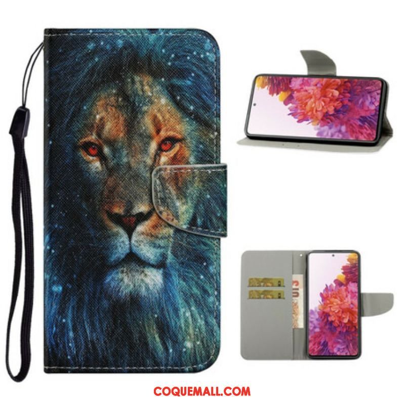 Housse Samsung Galaxy S20 FE Lion avec Lanière