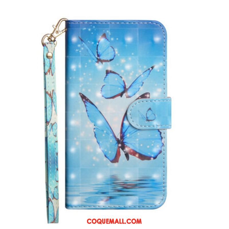 Housse Samsung Galaxy S20 FE Papillons Bleus Volants