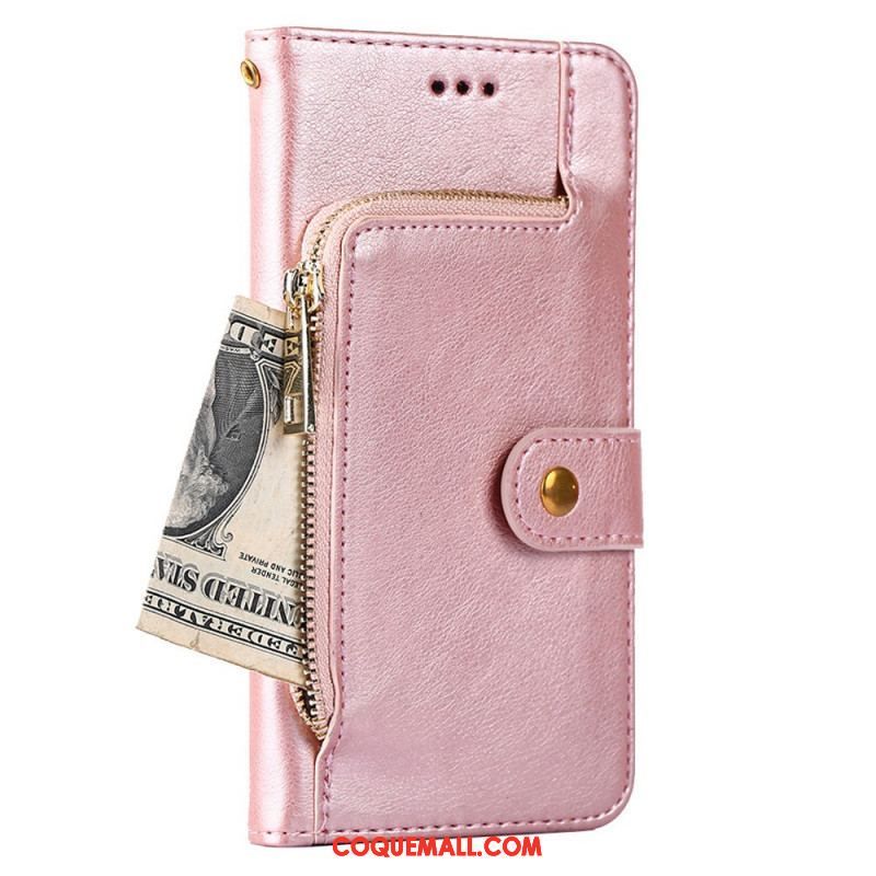 Housse Samsung Galaxy S22 5G Porte-Monnaie Frontal et Lanière