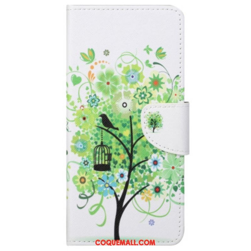 Housse Samsung Galaxy S23 5G Arbre aux Feuilles Vertes