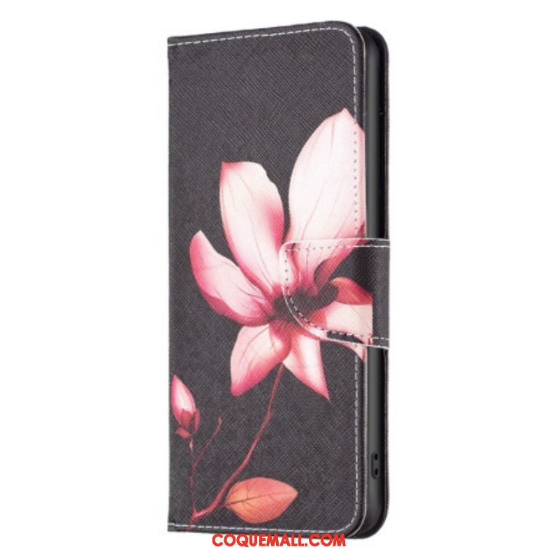 Housse Samsung Galaxy S23 5G Fleur sur Fond Noir