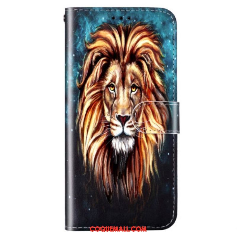 Housse Samsung Galaxy S23 5G Lion à Lanière