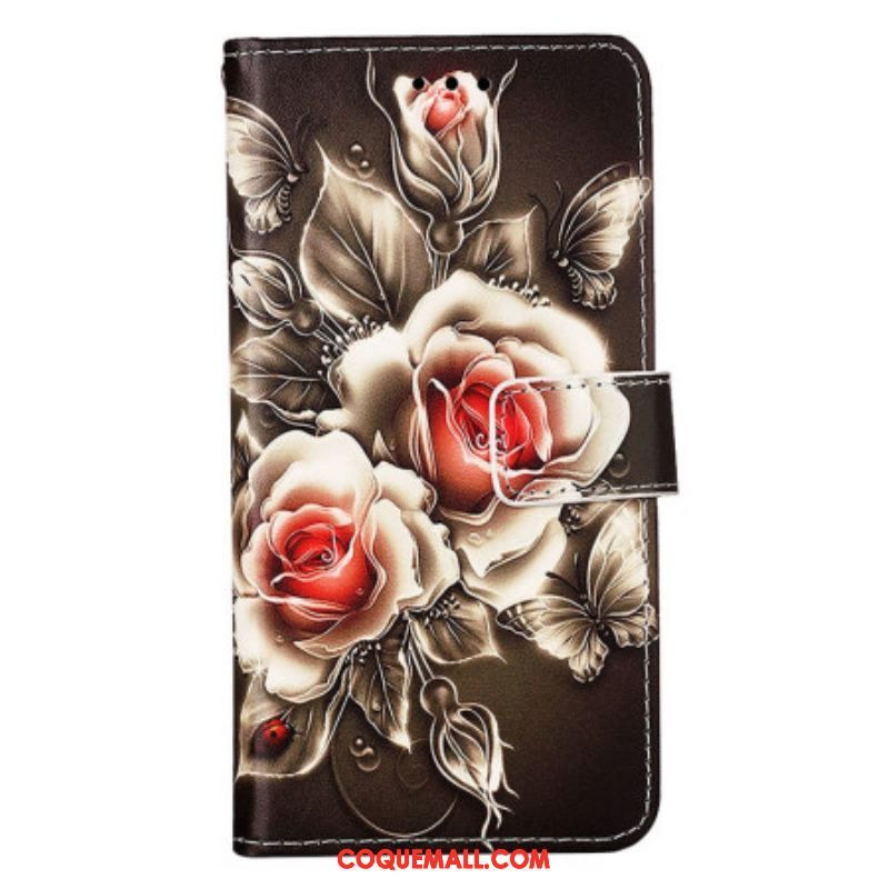 Housse Samsung Galaxy S23 Ultra 5G Roses Dorées