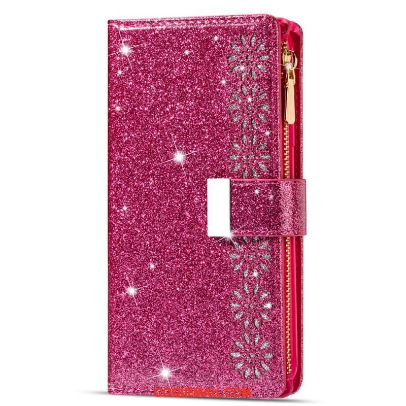 Housse Samsung Galaxy Z Fold 3 5G Paillettes Portefeuille Zip