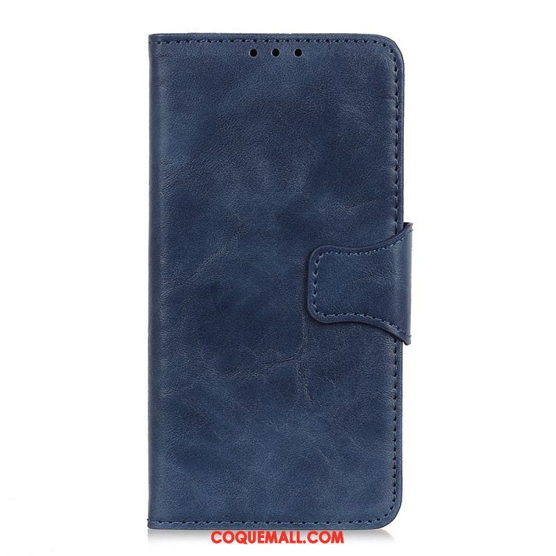 Housse Sony Xperia 1 IV Cuir Fendu Fermoir Vintage