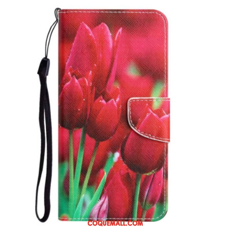 Housse Xiaomi 12T / 12T Pro Tulipes Lanière