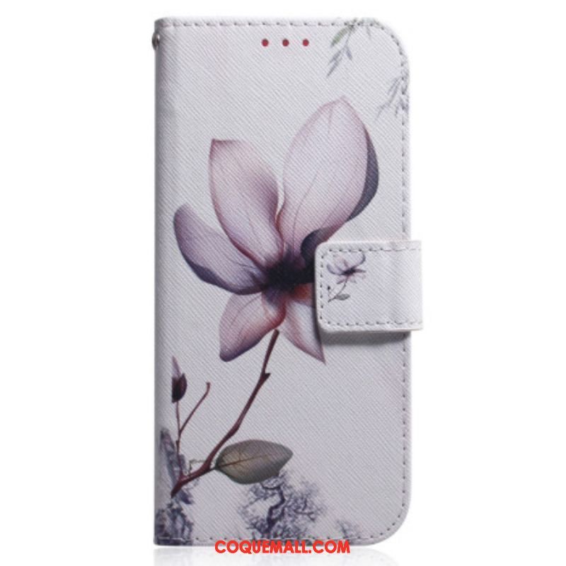 Housse Xiaomi 13 Fleur Rose à Lanière