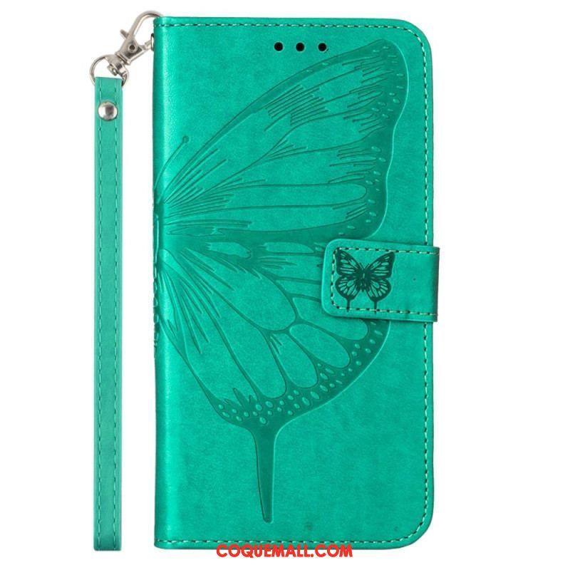 Housse Xiaomi 13 Lite Design Papillon avec Lanière