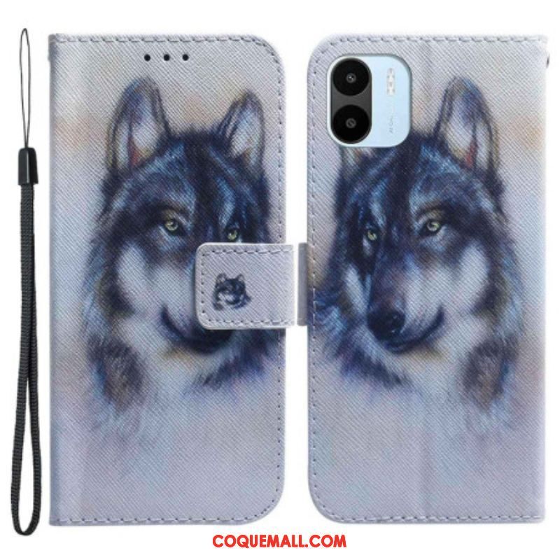 Housse Xiaomi Redmi A1 Loup Aquarelle