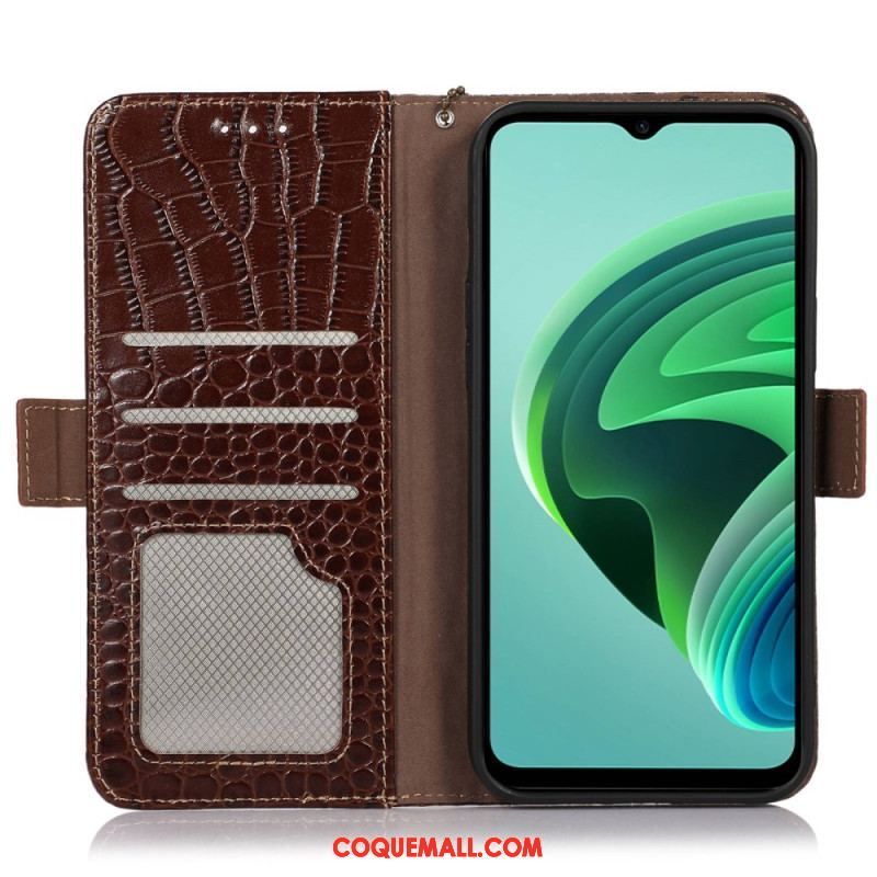 Housse Xiaomi Redmi A1 Style Crocodile RFID