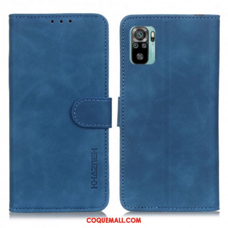 Housse Xiaomi Redmi Note 10/10S/Poco M5s Effet Cuir Vintage KHAZNEH