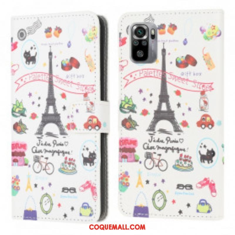 Housse Xiaomi Redmi Note 10/10S/Poco M5s J'adore Paris