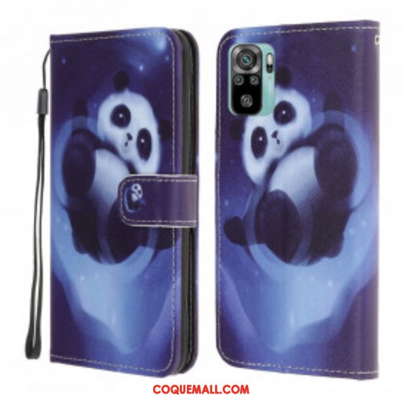 Housse Xiaomi Redmi Note 10/10S/ Poco M5s Panda Space à Lanière